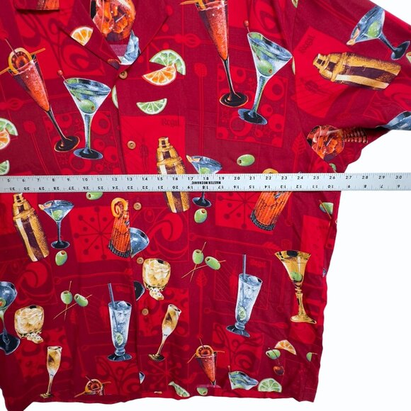 VTG‎ 80s Paradise Found Hawaiian Shirt Mens XL Happy Hour Martinis Cocktails - Picture 6 of 8